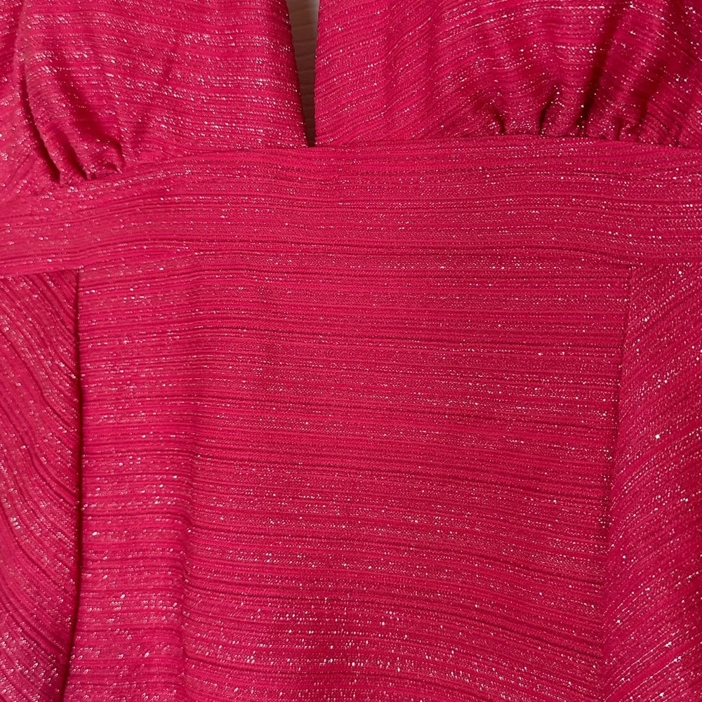 NWT Cupshe Women's Magenta Plunging Back Tie One-Piece